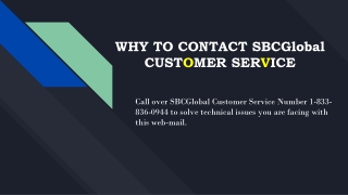 SBCGlobal Customer Service 1-833-836-0944 SBCGlobal Helpline Number