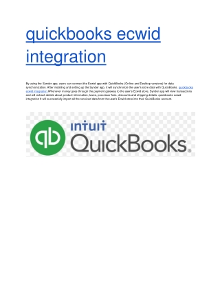quickbooks ecwid integration