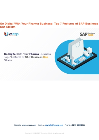 Go Digital With Your Pharma Business Top 7 Features of SAP Business One Sikkim