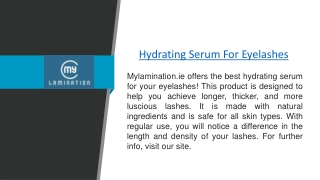 Hydrating Serum For Eyelashes  Mylamination.ie