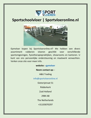 Sportschoolvloer | Sportvloeronline.nl