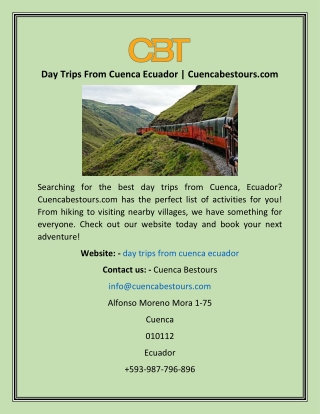 Day Trips From Cuenca Ecuador  Cuencabestours