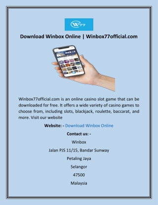 Download Winbox Online  Winbox77official