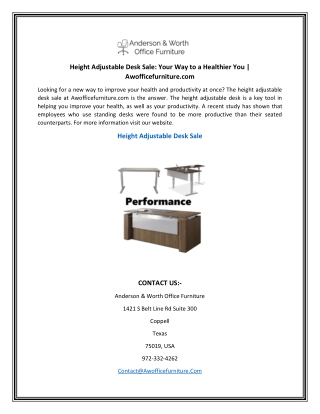 Height Adjustable Desk Sale