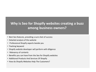 Why is Seo for Shopify websites creating a buzz among business owners