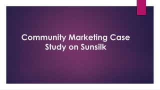 Community Marketing Case Study on Sunsilk