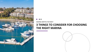 3 Things to Consider for Choosing the Right Marina