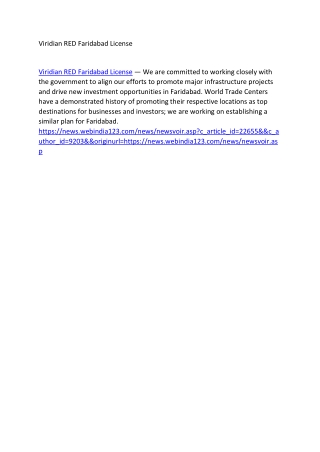 Viridian RED Faridabad License