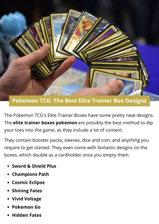 Pokemon TCG The Best Elite Trainer Box Designs