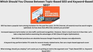 Which Should You Choose Between Topic-Based SEO and Keyword-Based SEO