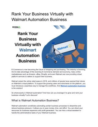 Rank Your Business Virtually with Walmart Automation Business