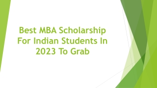 Best MBA Scholarship For Indian Students In 2023