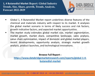 1, 4 Butanediol Market report