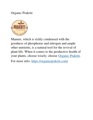 Organic Prakriti