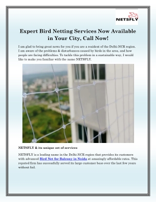 Bird Net for Balcony in Noida