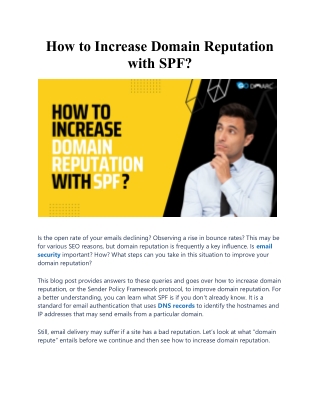 Increasing Domain Reputation with SPF - GoDMARC