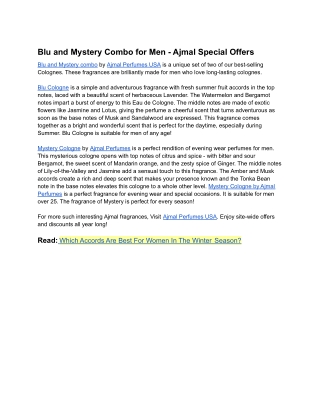 Blu and Mystery Combo for Men - Ajmal Special Offers