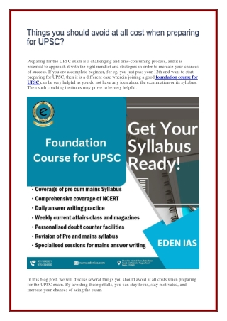 Things you should avoid at all cost when preparing for UPSC
