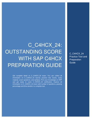 C_C4HCX_24: Outstanding Score with SAP C4HCX Preparation Guide