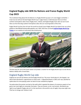 England Rugby side WIN Six Nations and France Rugby World Cup 2023