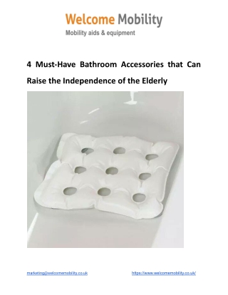 4 Must-Have Bathroom Accessories that Can Raise the Independence of the Elderly