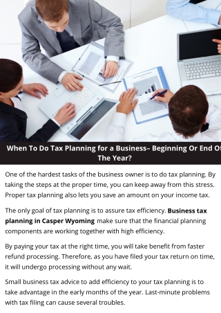 When To Do Tax Planning for a Business– Beginning Or End Of The Year?