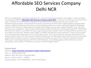 Affordable SEO Services Company Delhi NCR