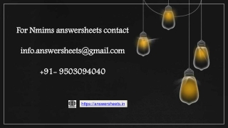 NMIMS Assignment Solutions & Project Help
