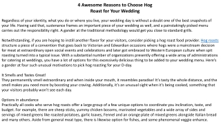 4 Awesome Reasons to Choose Hog Roast for Your Wedding