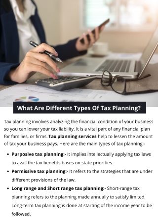 What Are Different Types Of Tax Planning?