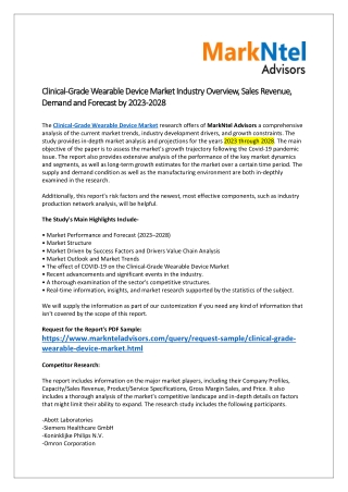 Clinical-Grade Wearable Device Market Industry Overview