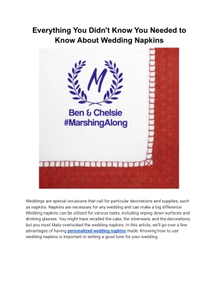Everything You Didn't Know You Needed to Know About Wedding Napkins