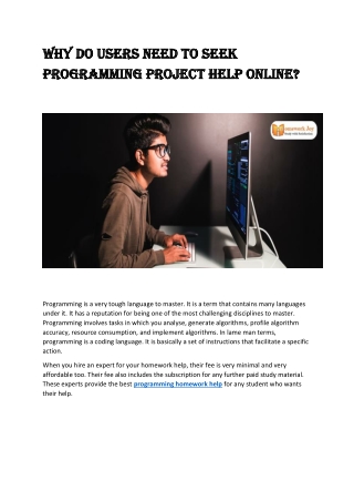 Why do users need to seek programming project help online?