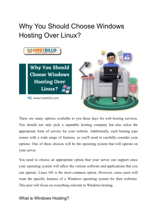 Why You Should Choose Windows Hosting Over Linux?