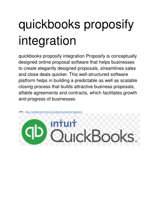 quickbooks proposify integration