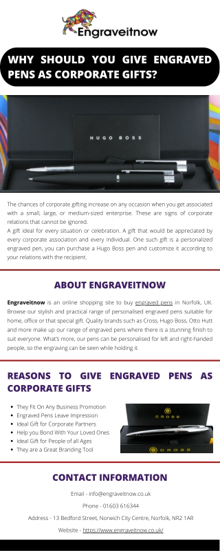 Why Should You Give Engraved Pens As Corporate Gifts