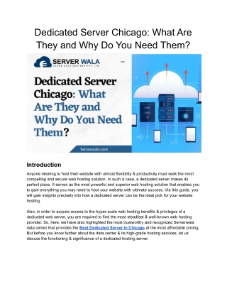 Dedicated Server Chicago_ What Are They and Why Do You Need Them_