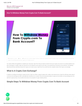 Steps To Withdraw Money From Crypto com To Bank Account