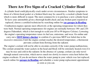 There Are Five Signs of a Cracked Cylinder