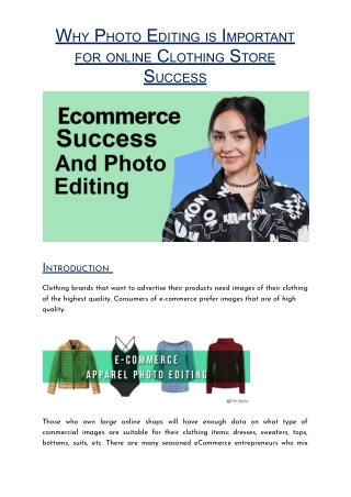 Why Photo Editing is Important For Online Clothing Store Success