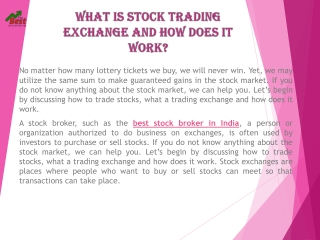 What Is Stock Trading Exchange And How Does It Work