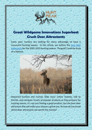 Great Evolved Liquid Co-Cain Deer Attractants
