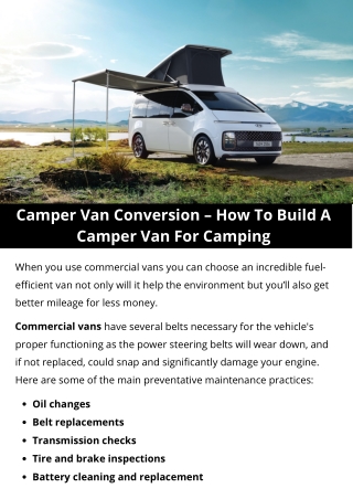 Camper Van Conversion – How To Build A Camper Van For Camping