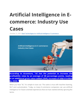 Artificial Intelligence in E-commerce: Industry Use Cases