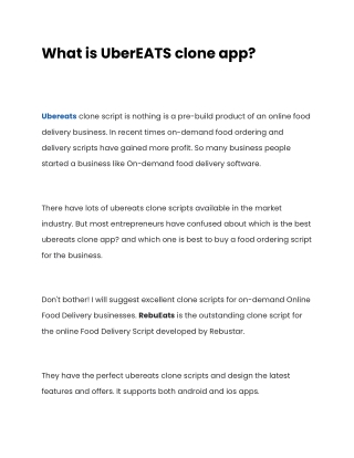 What is UberEATS clone app