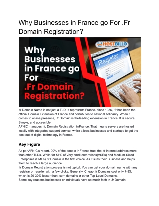 Why Businesses in France go For .Fr Domain Registration_