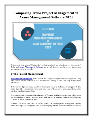 Comparing Trello Project Management vs Asana Management Software 2023
