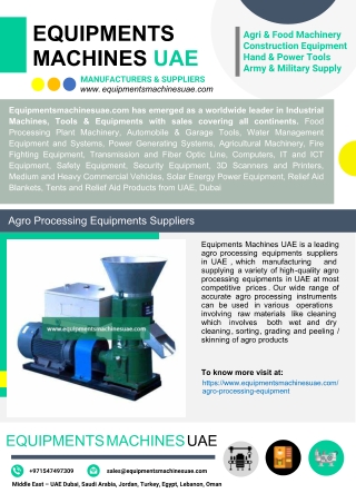 Agro Processing Equipments Suppliers