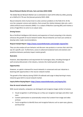 Neural Network Market All stats, facts and data [2022-2028]