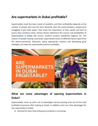 Are supermarkets in Dubai profitable